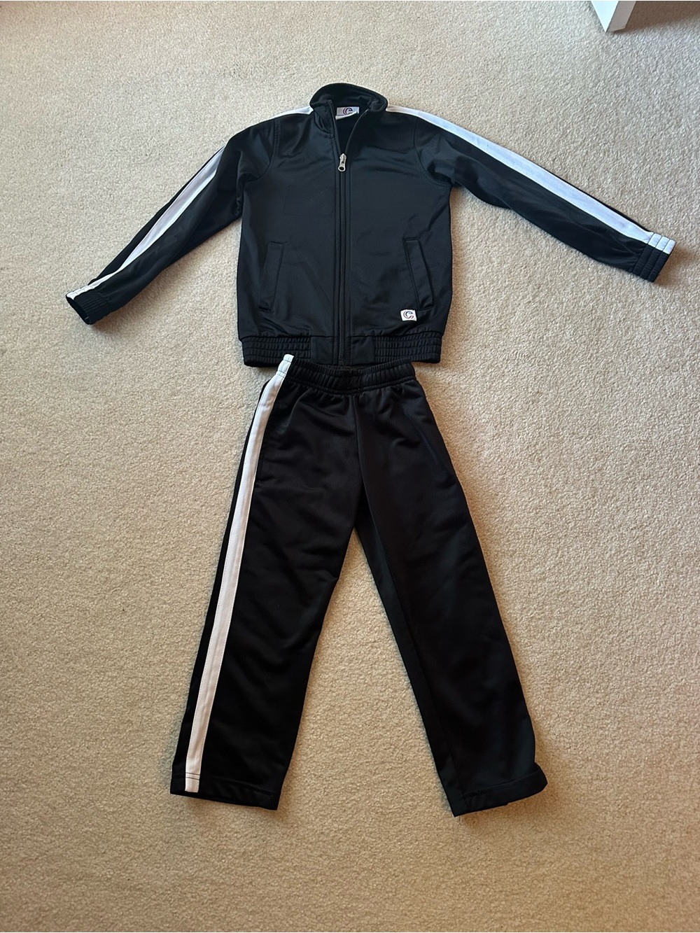 Youth Cheerleading Track Suit, Carolina Panthers size youth small/youth xs